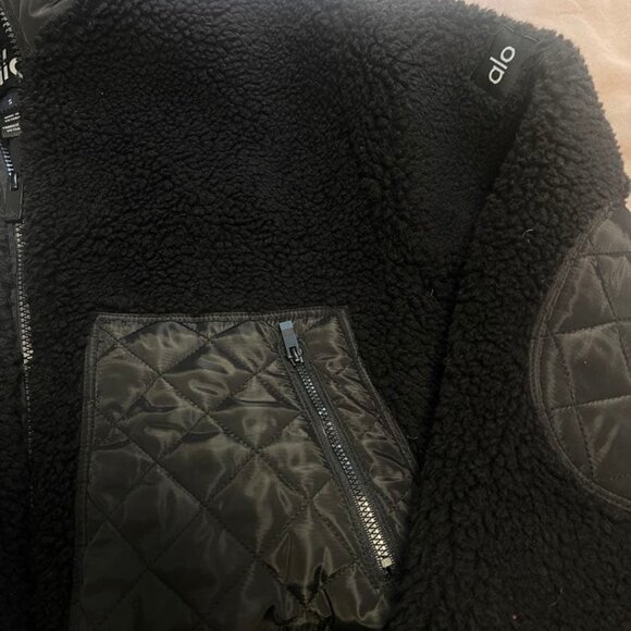 Alo Yoga Sherpa Edge Bomber Black Size S - Picture 6 of 11